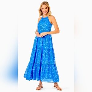 alaric halter maxi dress Lilly Pulitzer Alaric Halter Maxi Dress in a vibrant royal blue color